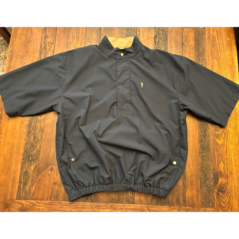 Austin Golf Collection Navy Short Sleeve Windbreaker Men's Size Large Vintage